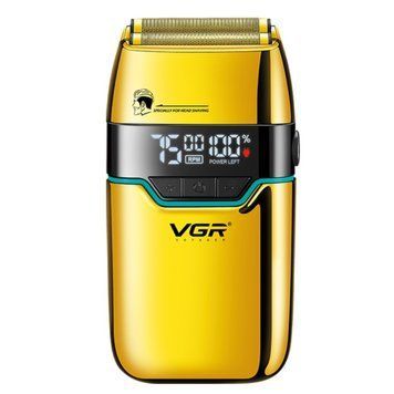 Електробритва VGR V-350 Gold шейвер, подвійне лезо, 2 насадки, LED Display 3502 фото