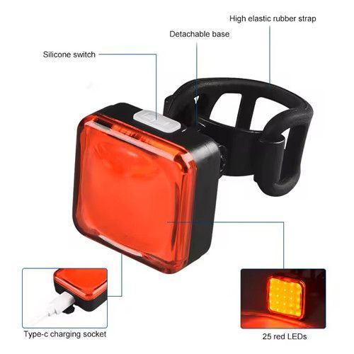 Велофонарь MY-2107-25LED, waterproof, Li-Ion аккумулятор, ЗУ Type-C 2107 фото