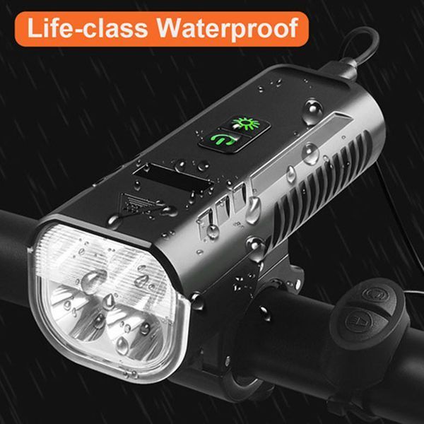 Велофара з сигналом FY-336-4T6, power bank, Aluminum, кнопка виносна, Waterproof, 3364 фото