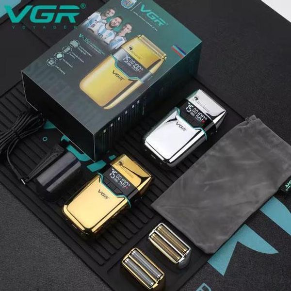 Електробритва VGR V-350 Gold шейвер, подвійне лезо, 2 насадки, LED Display 3502 фото