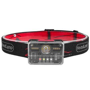 Ліхтар налобний M-006-XPG+8SMD+4SMD(white+red+ green+blue+UV), Motion Sensor 0068 фото