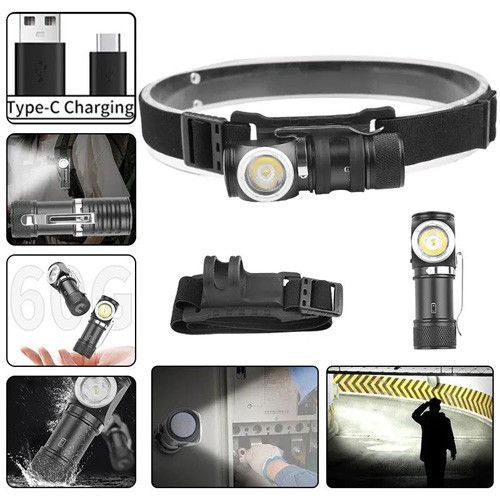 Ліхтар налобний PLD-6603-P8, магніт, затискач, ЗУ Type-C 6603 фото
