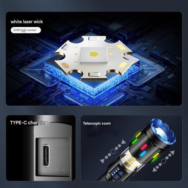 Тактический фонарь YEMAO YM-G560Y, 1200LM, аккумулятор 26650 (5000 mAh), функция лампы 11241 фото
