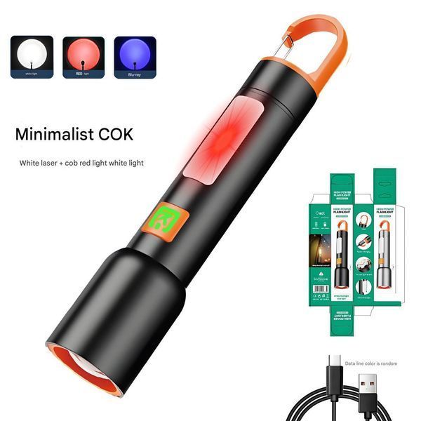 Ліхтар BL-636-3TG (WHITE+RED+BLUE)+COB(WHITE+RED), Li-Ion, ЗП Type-C, zoom 6363 фото