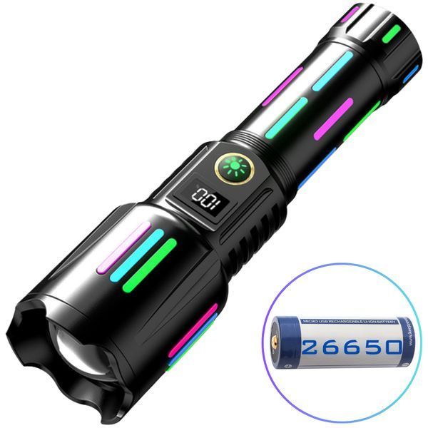 Фонарь night vision fluorescence W515-PM10-TG, индикация заряда, Power Bank, 1x26650, ЗУ Type-C, zoom 51511 фото