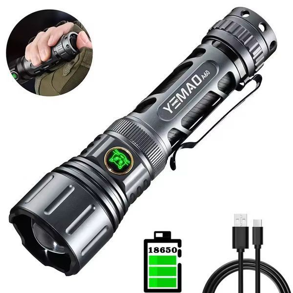 Тактичний ліхтар YEMAO YM-А60, 1200LM, акумулятор 18650 (3200 mAh) 11228 фото