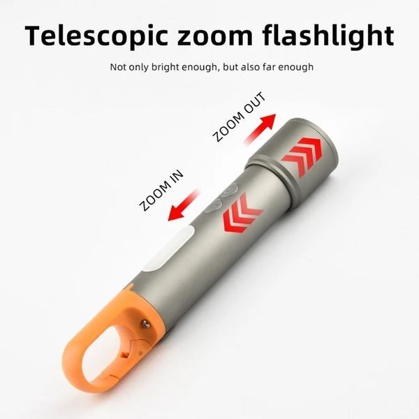 Фонарь ручной CB-X723-TG+3LED, Li-Ion аккумулятор, 3 фильтра, ЗУ Type-C, zoom, Box 7233 фото