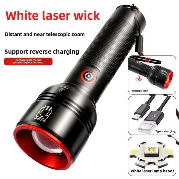 Ліхтар ручний WS-5572-TG, 1 режим, 1x18650, ЗП Type-C, zoom, Box 5572 фото