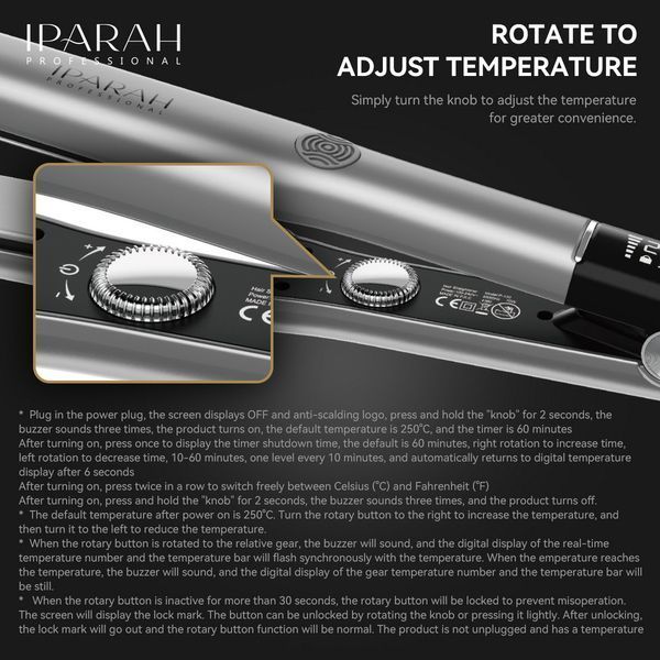 Выпрямитель для волос IPARAH P-130, 120-250&deg;C, керамическое покрытие, 70Вт 13012 фото