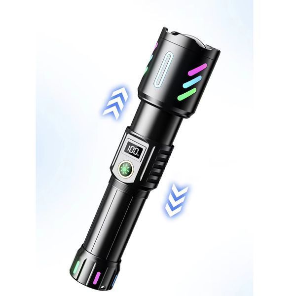 Ліхтар night vision fluorescence 1143-white laser led PM10-TG, 1x26650, Power Bank, ЗП Type-C, zoom 11430 фото