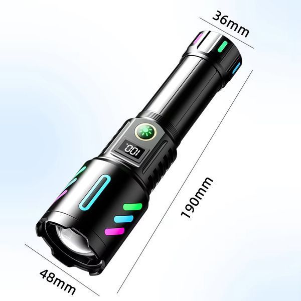 Ліхтар night vision fluorescence 1143-white laser led PM10-TG, 1x26650, Power Bank, ЗП Type-C, zoom 11430 фото