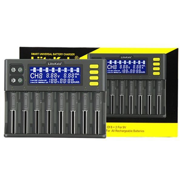 Зарядний пристрій LiitoKala Lii-S8-220V, 8Х-AA, AAA, 18650, 26650, 21700 Li-ion, LiFePo4, Ni-Mh, ОРИГІНАЛ 5414 фото