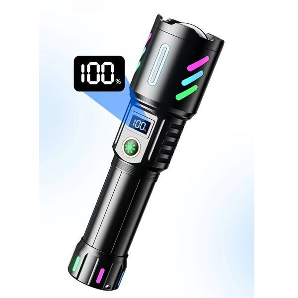Ліхтар night vision fluorescence 1143-white laser led PM10-TG, 1x26650, Power Bank, ЗП Type-C, zoom 11430 фото