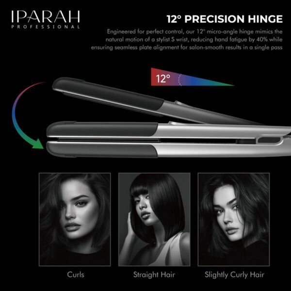 Выпрямитель для волос IPARAH P-132B GREY, 170-250 &deg;C, керамическое покрытие, LED display, 58W 13217 фото