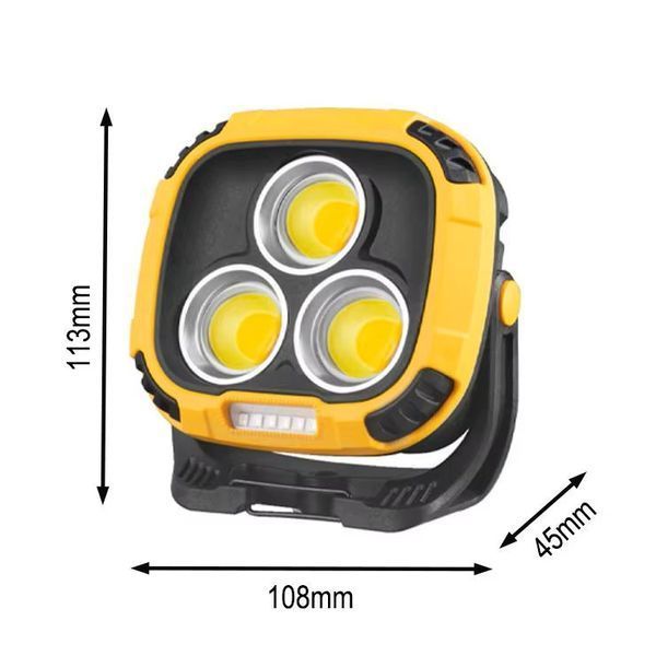 Ліхтар кемпінг W891-1-3COB(White+Yellow)+5SMD(Red), Power bank, 2x18650, ЗП Type-C, магніт, гачок 89113 фото