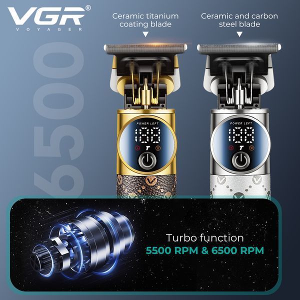 Тример для стрижки VGR V-942 Brown, 4 насадки, LED display 9424 фото