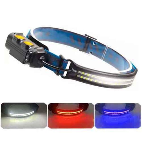 Ліхтар налобний BL-W691-2COB (white+red+RGB), Motion Sensor, ЗУ Type-C 6912 фото