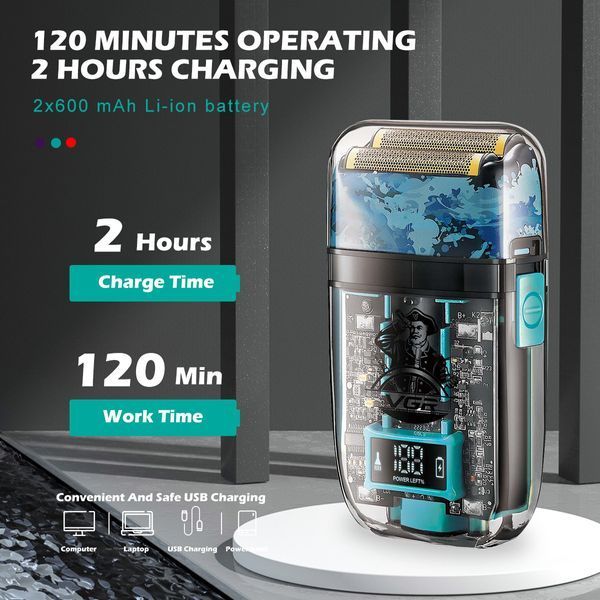 Електробритва VGR V-352 шейвер, подвійне лезо, IPX5, LED Display 352 фото