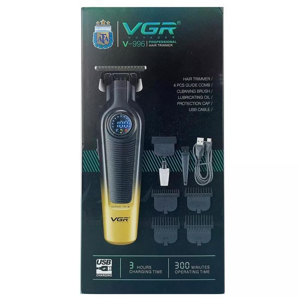 Тример для стрижки VGR V-996 Green, 4 насадки, LED display 99640 фото