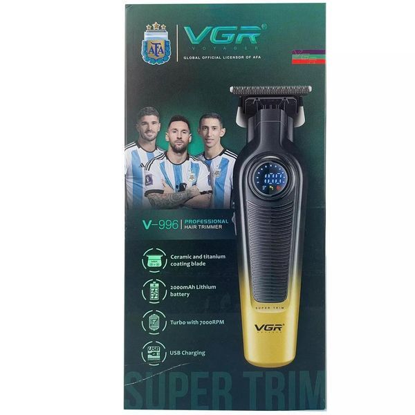 Тример для стрижки VGR V-996 Green, 4 насадки, LED display 99640 фото