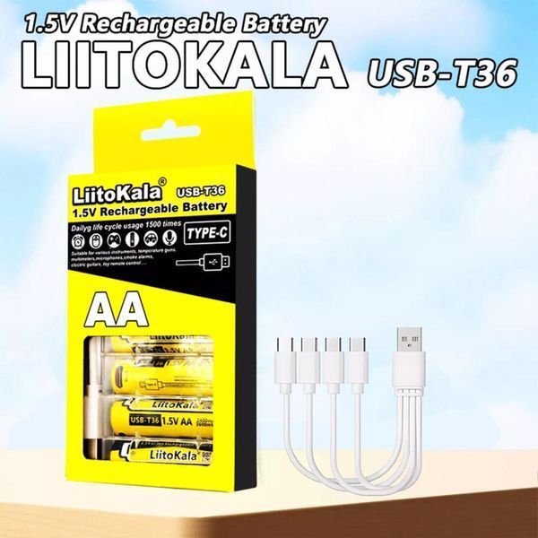 Акумулятор LiitoKala USB-T36 (4xAA 2400mAhh, 1.5V), 4 в 1 Type-C 24015 фото