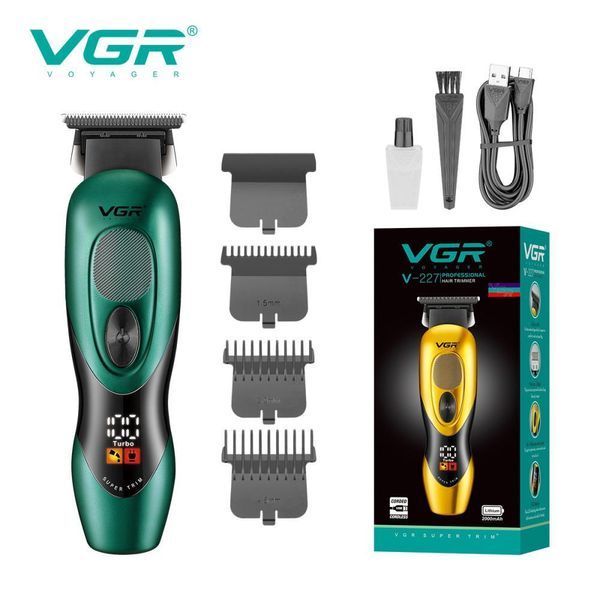 Триммер VGR V-227 GREEN, 3 насадки, LED display 2272 фото