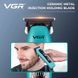 Тример для стрижки VGR V-299 BLUE, 4 насадки, 9000RPM, 2000 mAh, 5 рівнів швидкості, LED display 2992 фото 8