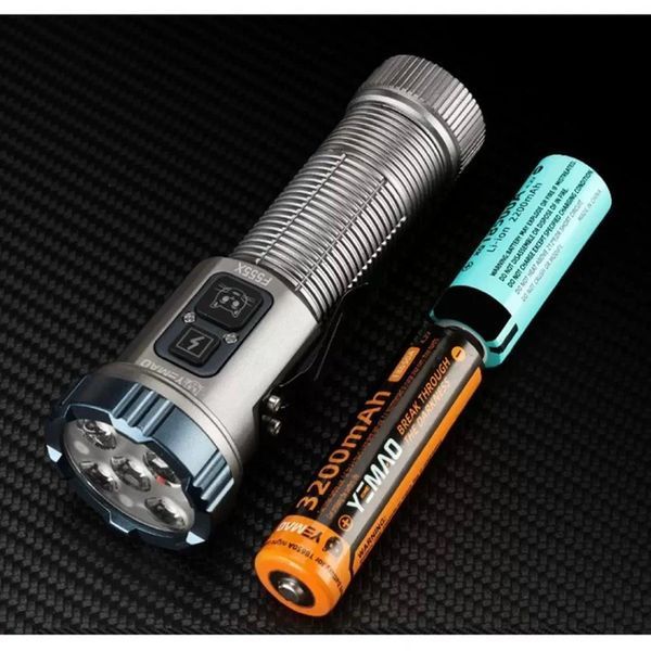 Фонарь ручно YEMAO YM-F555X 5P35+4LED(RED+BLUE), 1x18650/18500, ЗУ Type-C, магнит, зажим 12032 фото