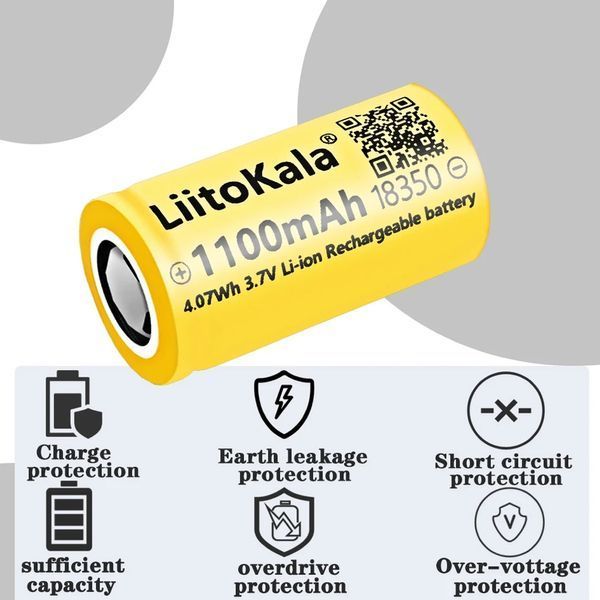 Акумулятор 18350 LiitoKala 1100mAh 18350 фото