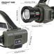 Фонарь налобный night vision fluorescence 8098-TG, IPX4, 2x18650, ЗУ Type-C, zoom, Box 8098 фото 8